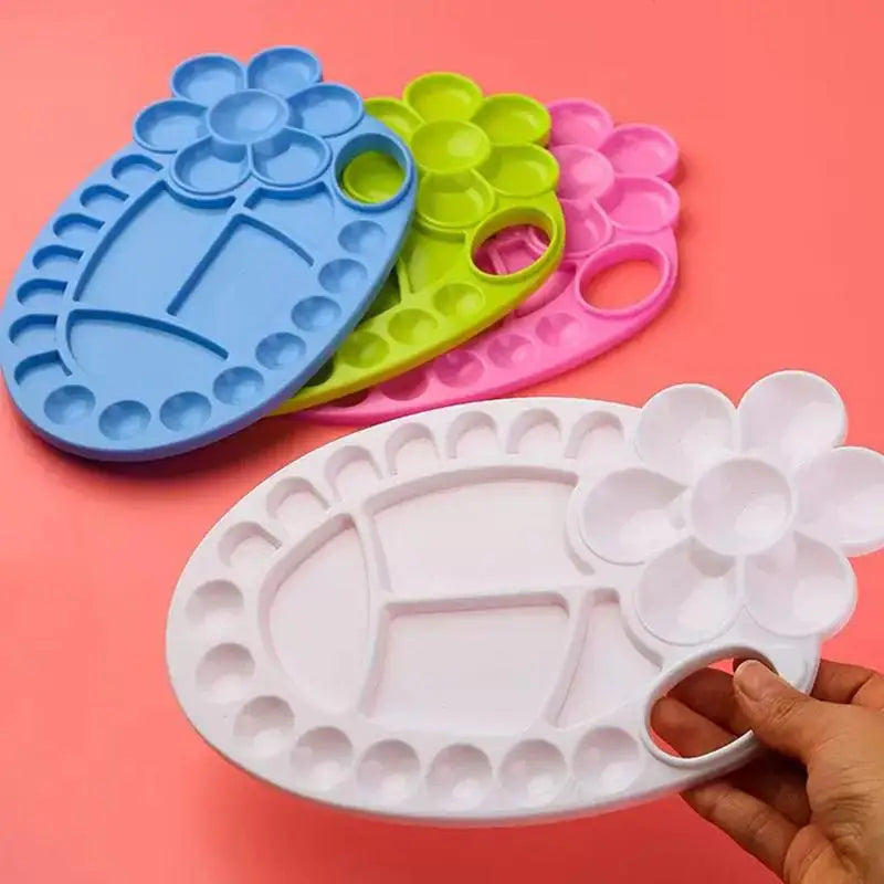 Clover-Shaped Multi-Compartment Paint Palette | Art Supplies Paint Palette Babs