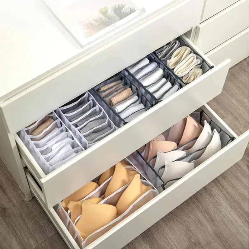 3-Pack Drawer Underwear & Sock Grid Organizer Storage Boxes Drawer Closet Organizer Babs