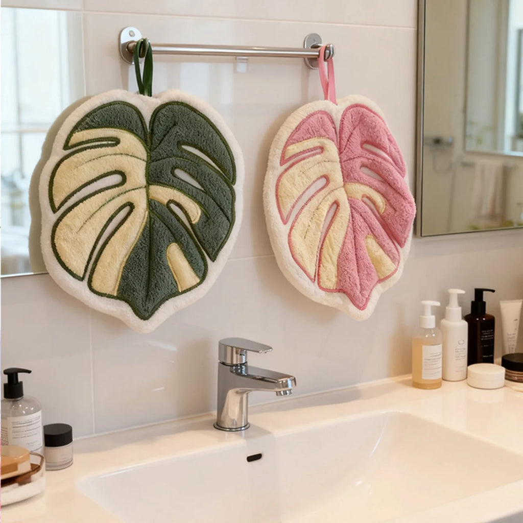 Absorbent Hanging Hand Towels – Coral Fleece Kitchen & Bathroom Hand Towel Babs