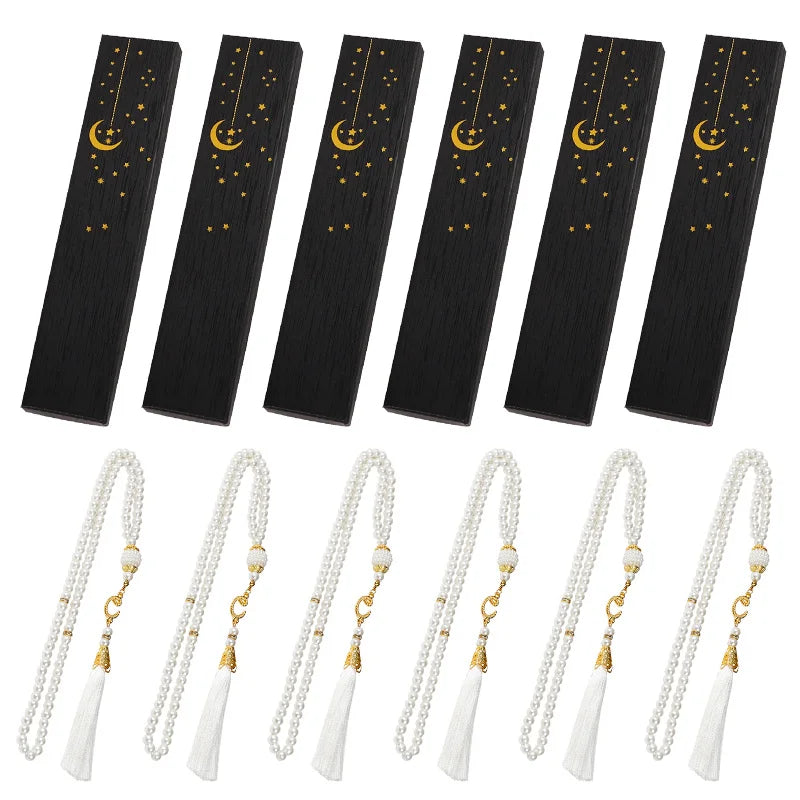 12pcs Glass Misbaha Tasbih Prayer Beads Bracelet – Eid Gift Set Prayer Bead Bracelet Babs 6Bracelet 6Box 1