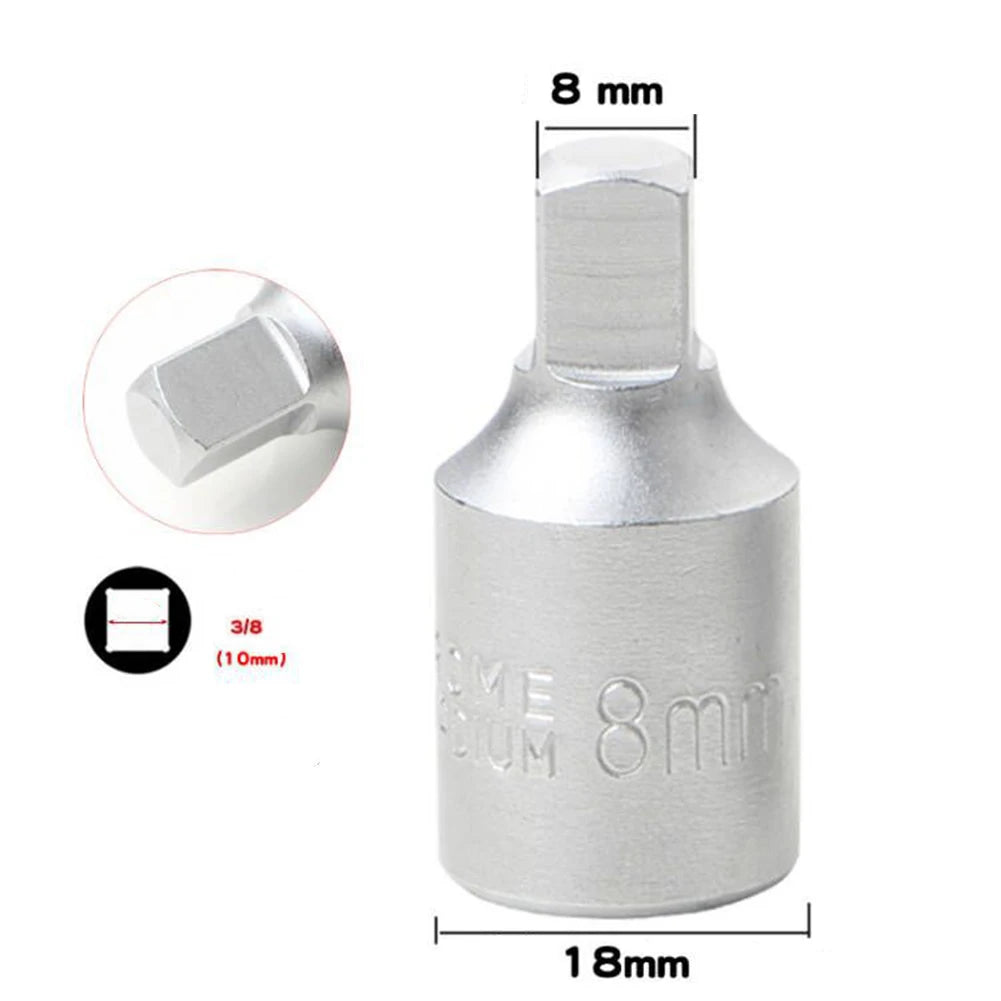 Oil Sump Drain Socket Wrench 3/8 Drive – H17 S8 S10 Metric Socket Wrench Babs S8