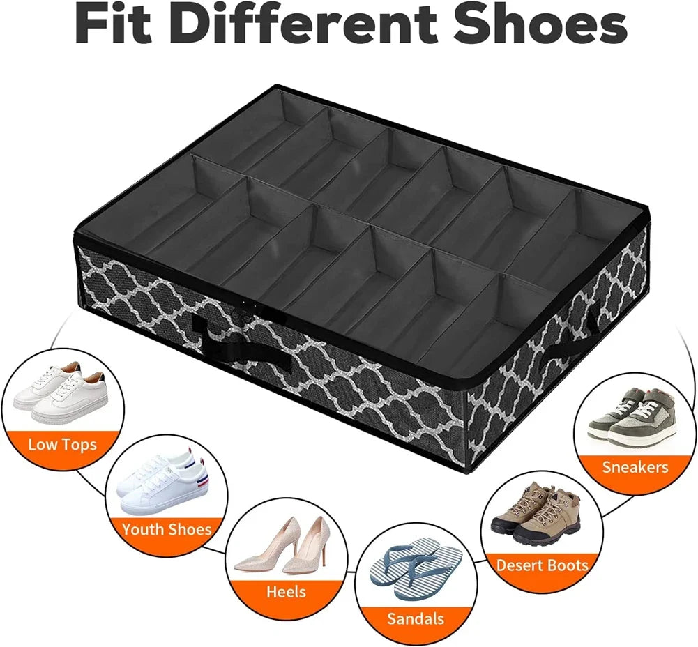 Under Bed Shoe Organizer – 12-Pair Foldable Storage Bag Shoe Storage Organizer Babs