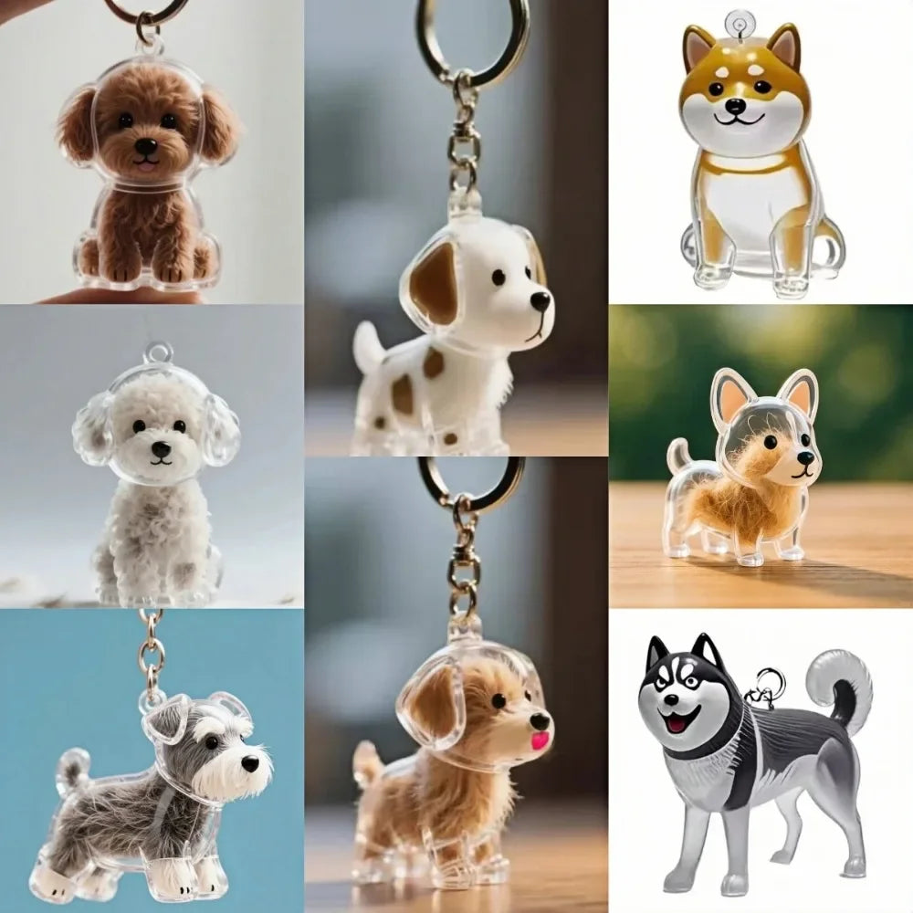 Dog Hair Keepsake Keychain Pendant | Pet Lover Gift Pet Keepsake Keychain Babs