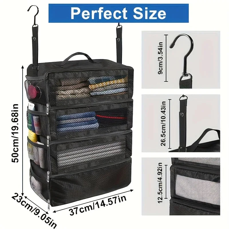 Hanging Suitcase Organizer – Collapsible Travel Packing Cubes Travel Packing Organizer Babs