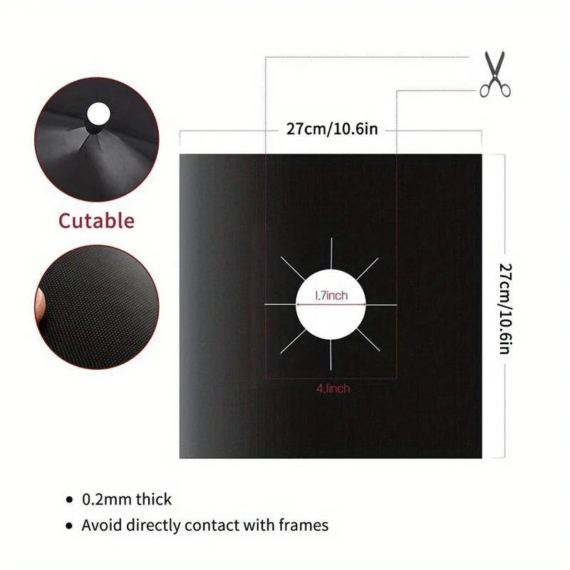 4-Pack Gas Stove Protector Liner Mats – Non-Stick Reusable Stove Liner Mats Babs