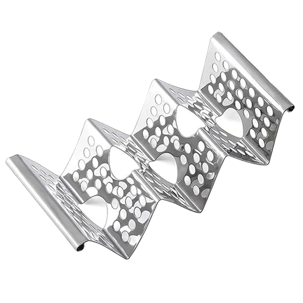 Stainless Steel Taco Holder Stand | Wave Tray Rack for 3 Tacos Taco Holder Stand Babs