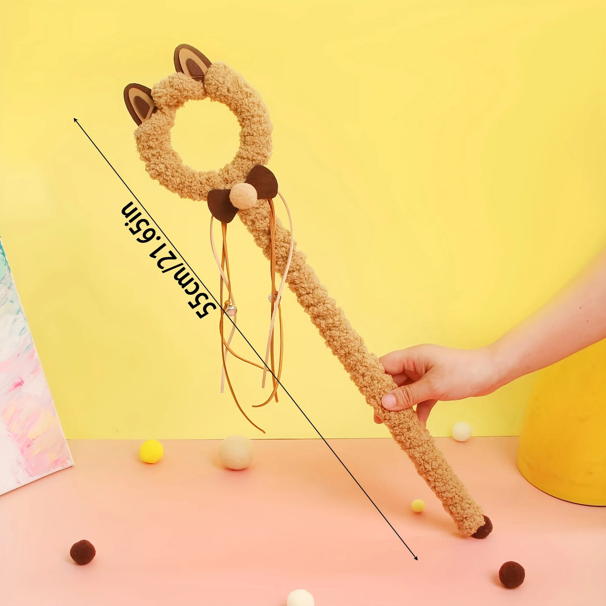 Plush Cat Stick Toy with Bells & Tassels | Interactive Wand Cat Wand Toy Babs