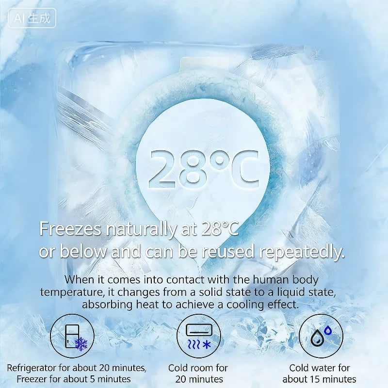 Reusable Gel Neck Cooling Ring – Wearable Summer Ice Pack Neck Cooling Ring Babs