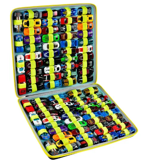 88-Slot Diecast Toy Car Organizer – Portable Travel Storage Case Toy Car Storage Case Babs Blue inner