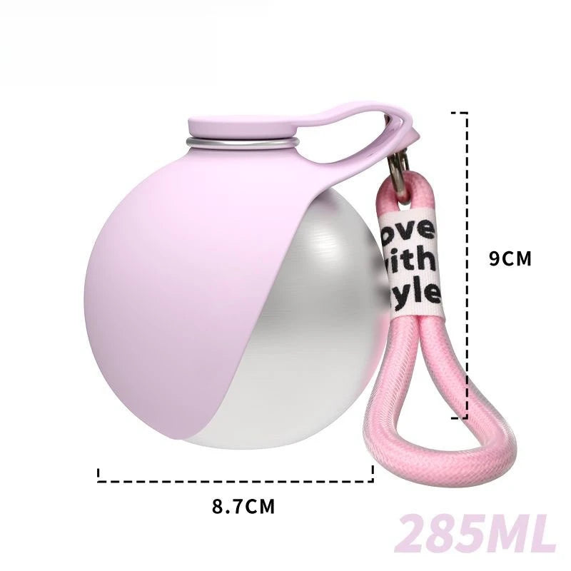 285ml Leak-Proof Dog Travel Water Bottle & Bowl | Stainless Steel Dog Travel Water Bottle Babs 304 Pink