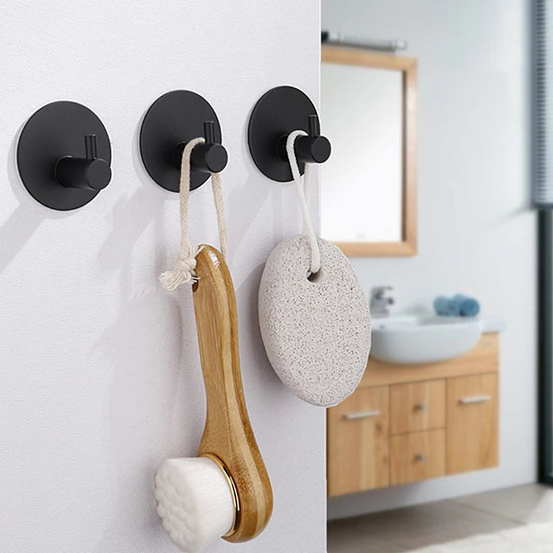 2-Pack Self-Adhesive 304 Stainless Steel Bathroom Hooks Bathroom Wall Hooks Babs