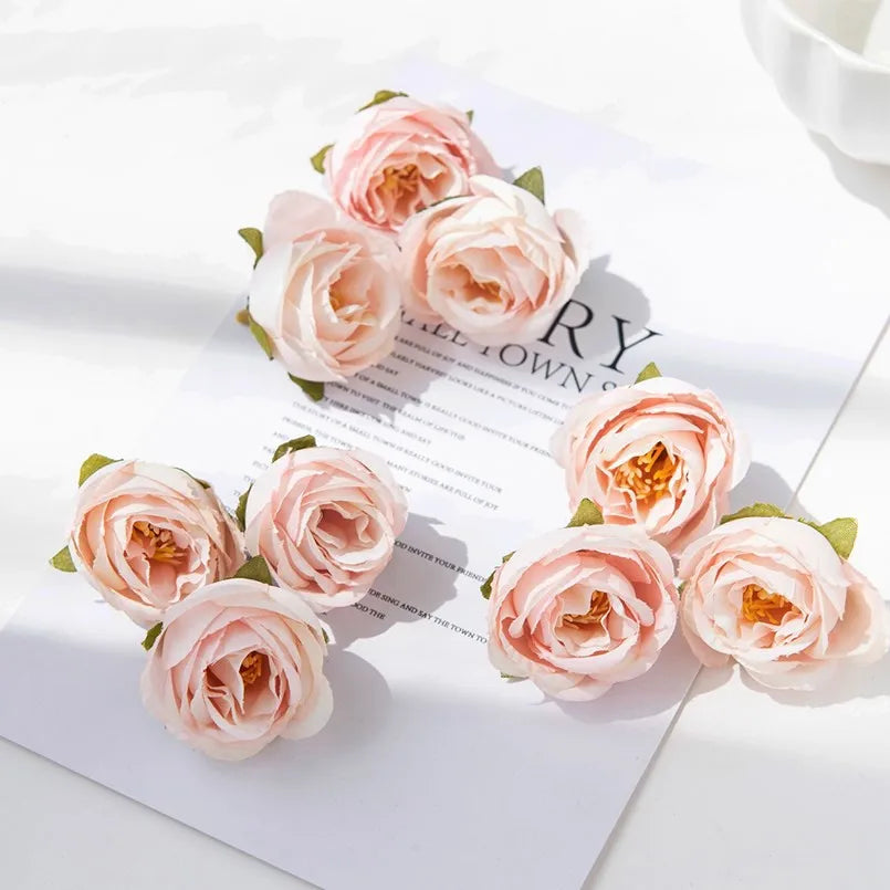 Artificial Silk Rose Flower Heads 25/50 Pcs – Wedding Home Decor Artificial Silk Flowers Babs