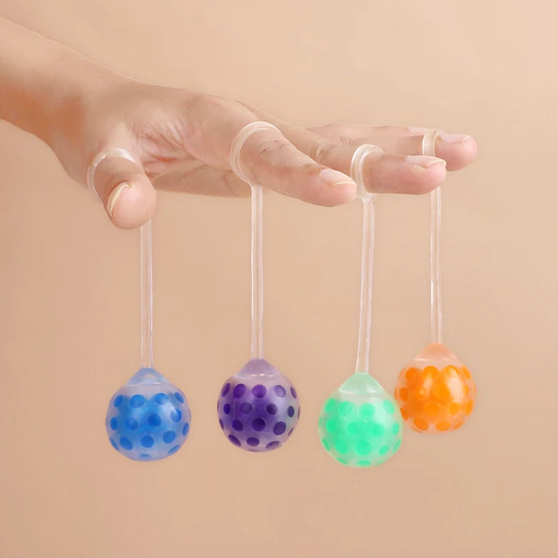 Soft Rubber Squeeze Yo-Yo Balls with Rope – Kids Party Toys Sensory Squeeze Toy Babs
