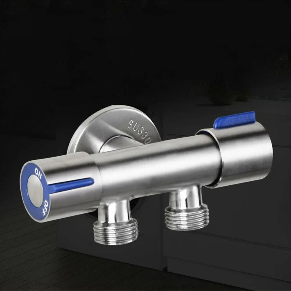 Dual Handle Stainless Steel Wall Mount Faucet & Triangle Valve Wall Mount Faucet Babs