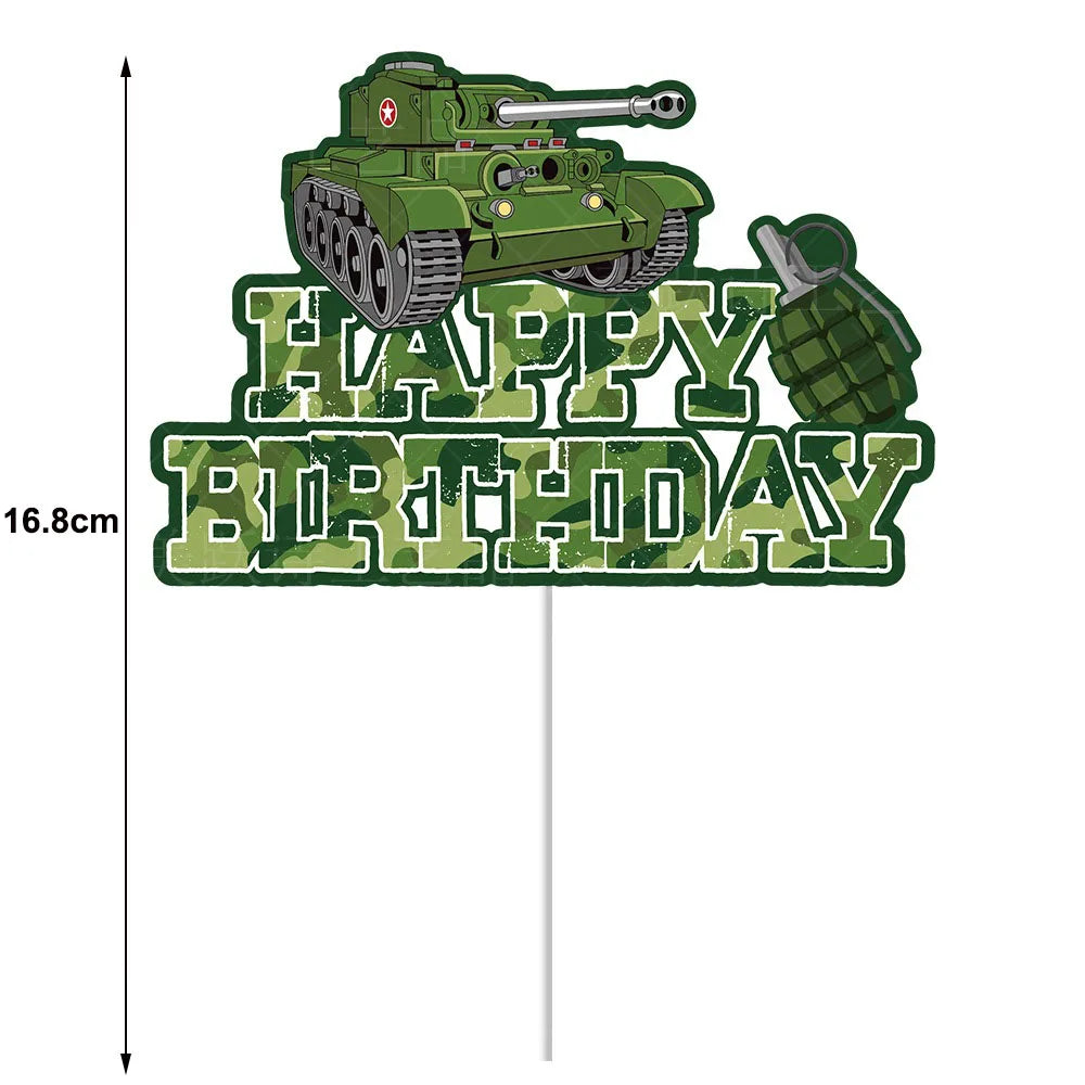 Military Camo Party Supplies – Plates, Cups & Balloons Set