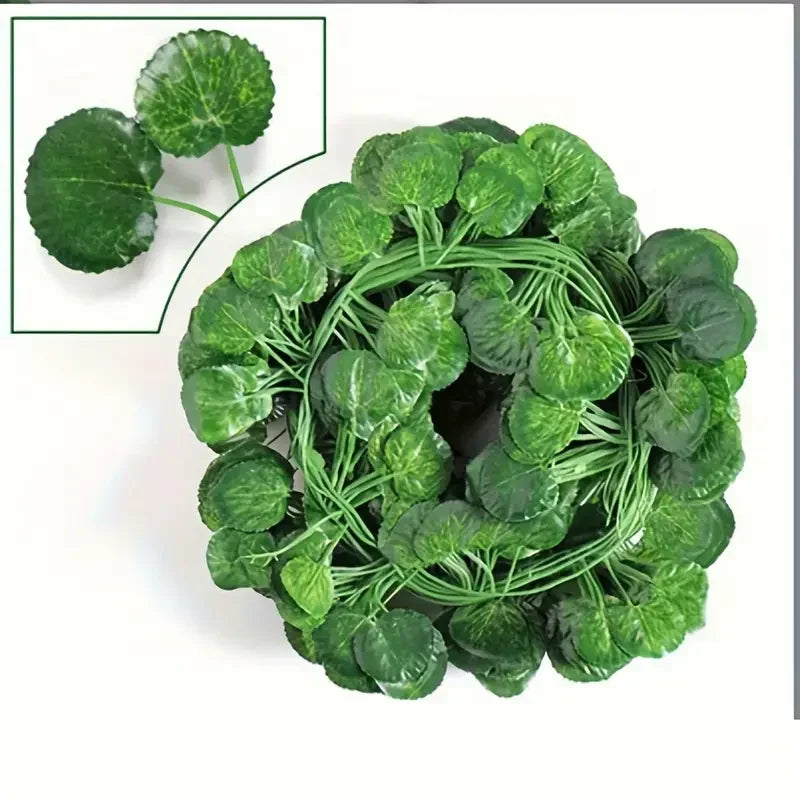 Artificial Ivy Vine Hanging Garland – 30pcs Fake Leaf Décor Artificial Ivy Garland Babs begonia 4M (2 String)