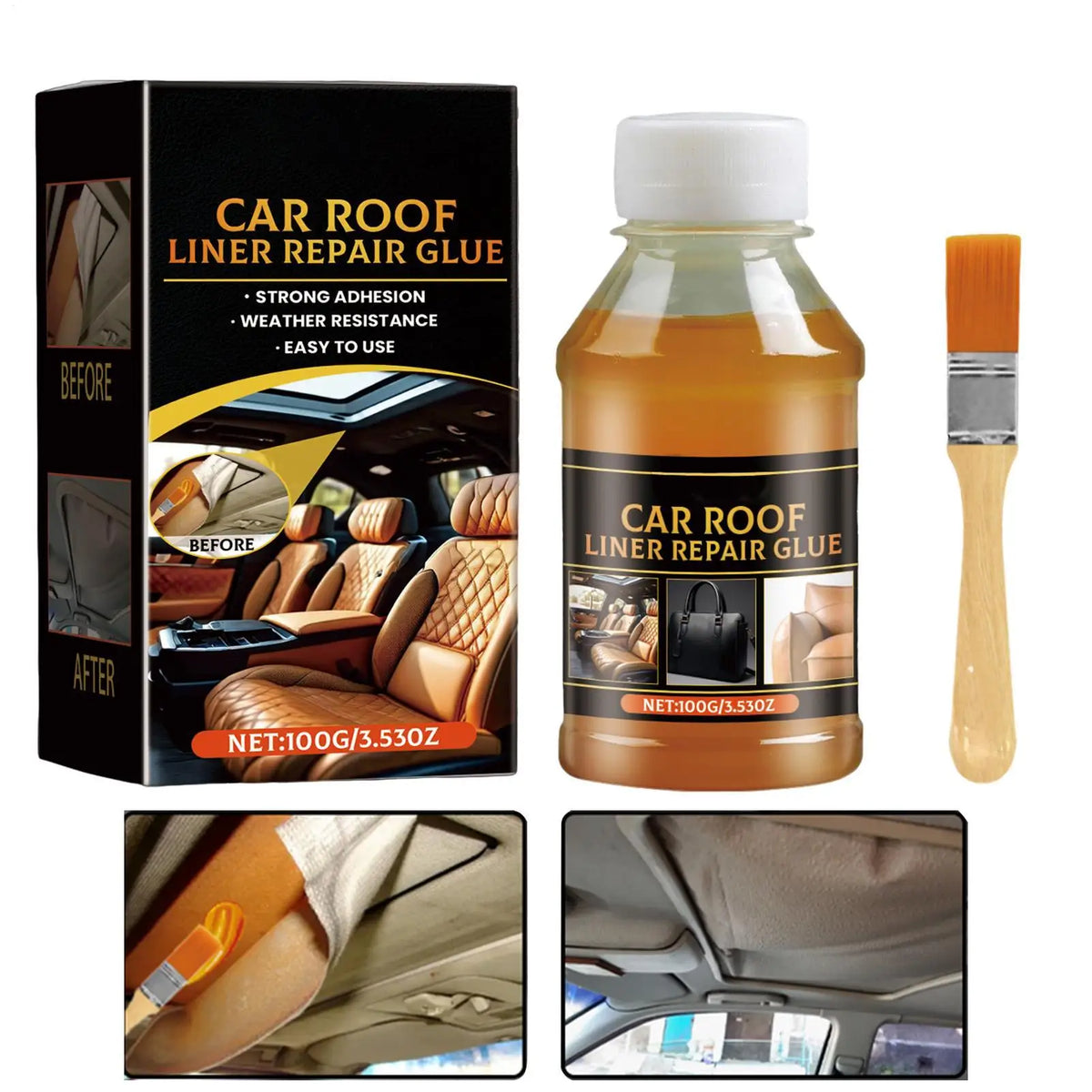 Car Headliner Adhesive Glue 100g – Heat Resistant, Fast Dry Automotive Repair Adhesive Babs