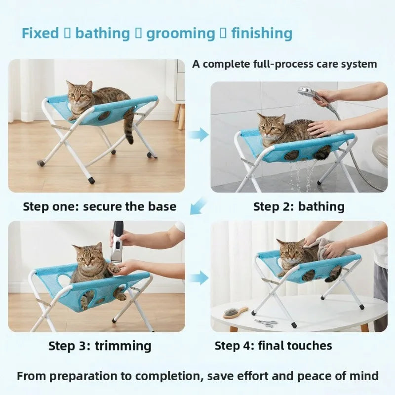 Foldable Pet Bathing Stand for Cats & Dogs | Grooming Holder Pet Grooming Stand Babs