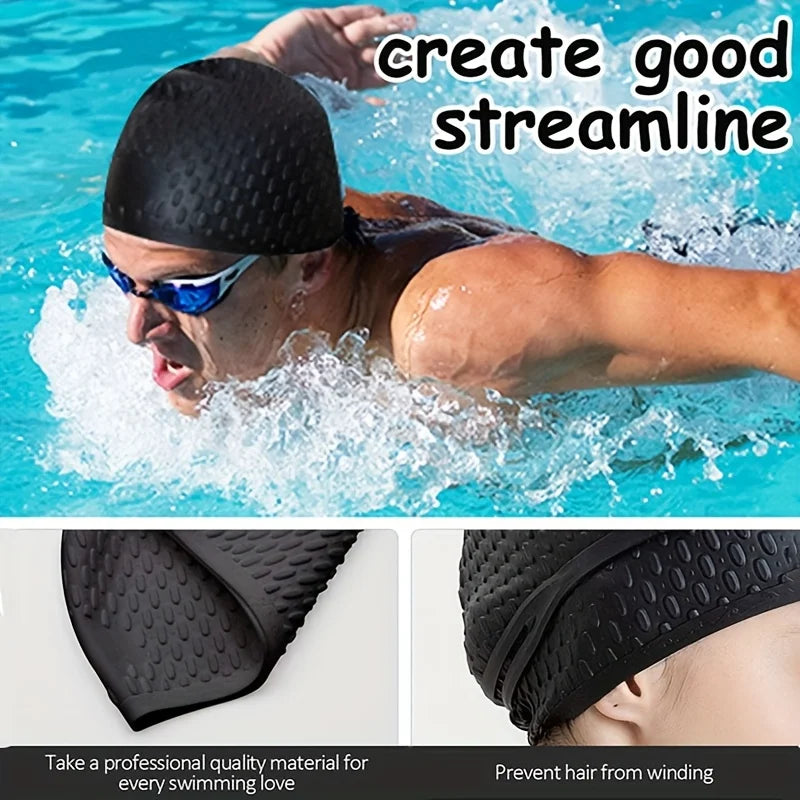 Unisex Silicone Swim Cap – Waterproof, Non-Slip, High Elasticity Silicone Swim Cap Babs