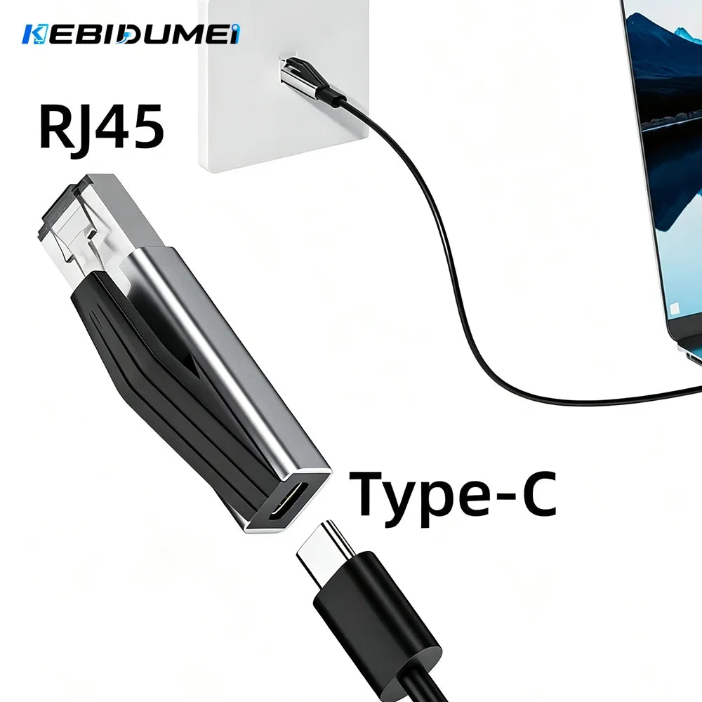 USB-C to RJ45 Gigabit Ethernet Adapter 1000Mbps Plug & Play Ethernet Network Adapter Babs