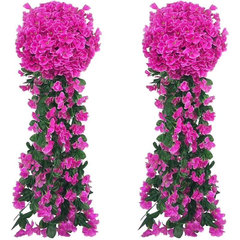 Silk Artificial Violet Flower String – Wedding & Home Wall Decor Artificial Flower Garland Babs plum