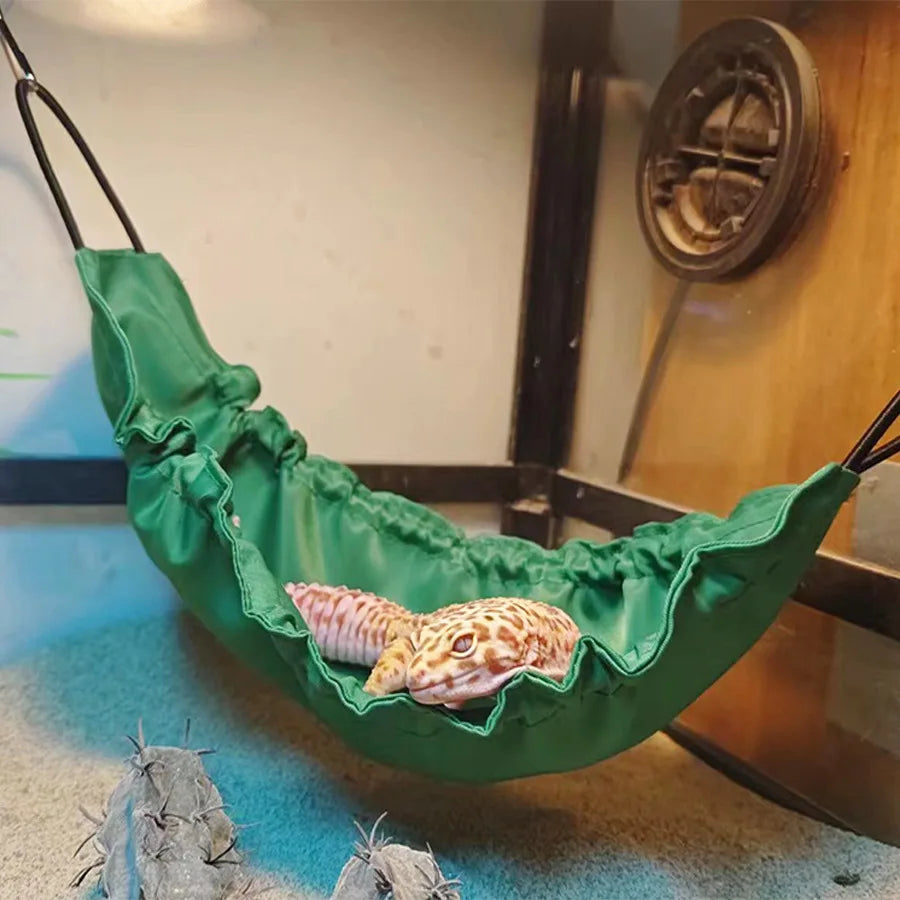 Reptile Hammock Swing Bed for Gecko & Chameleon | Soft Fabric Reptile Hammock Babs army green medium size