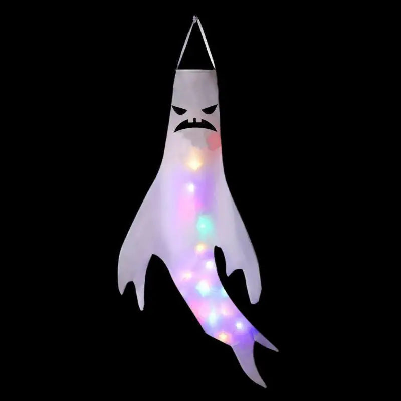 Halloween LED Ghost Windsock Decorations – 6 Pack Light Up Halloween Hanging Decor Babs Ghost