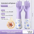 Fleece-Lined Waterproof Dishwashing Gloves – Warm Rubber Latex Dishwashing Gloves Babs VIOLET/紫罗兰 M