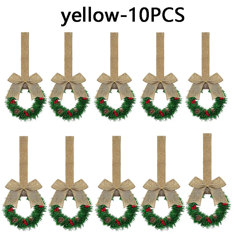 Christmas Garland with Red Bow – Festive Holiday Cabinet Decor Christmas Garland Babs yellow-10PCS