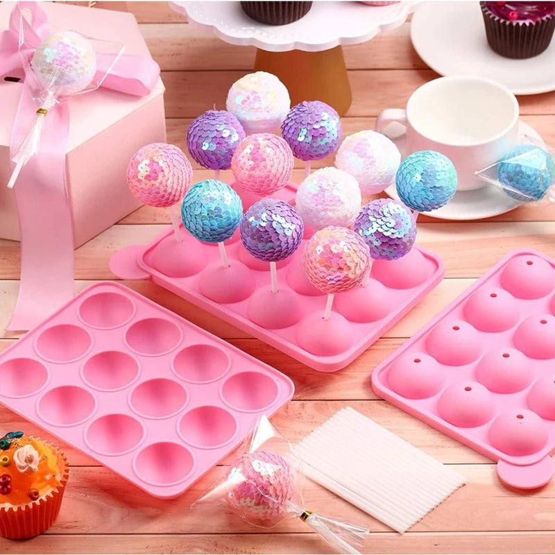 20-Hole Silicone Cake Pop & Lollipop Mold with Sticks Silicone Baking Mold Babs