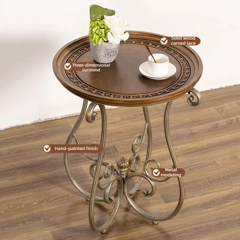 Retro Round Solid Oak Side Table – Wooden Corner & Coffee Table Wooden Side Table Babs