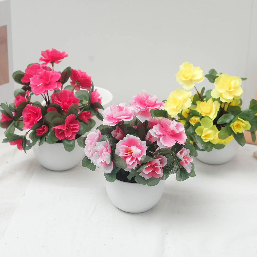 Azalea Potted Artificial Flower Bonsai — Home & Wedding Decor Artificial Flower Bonsai Babs