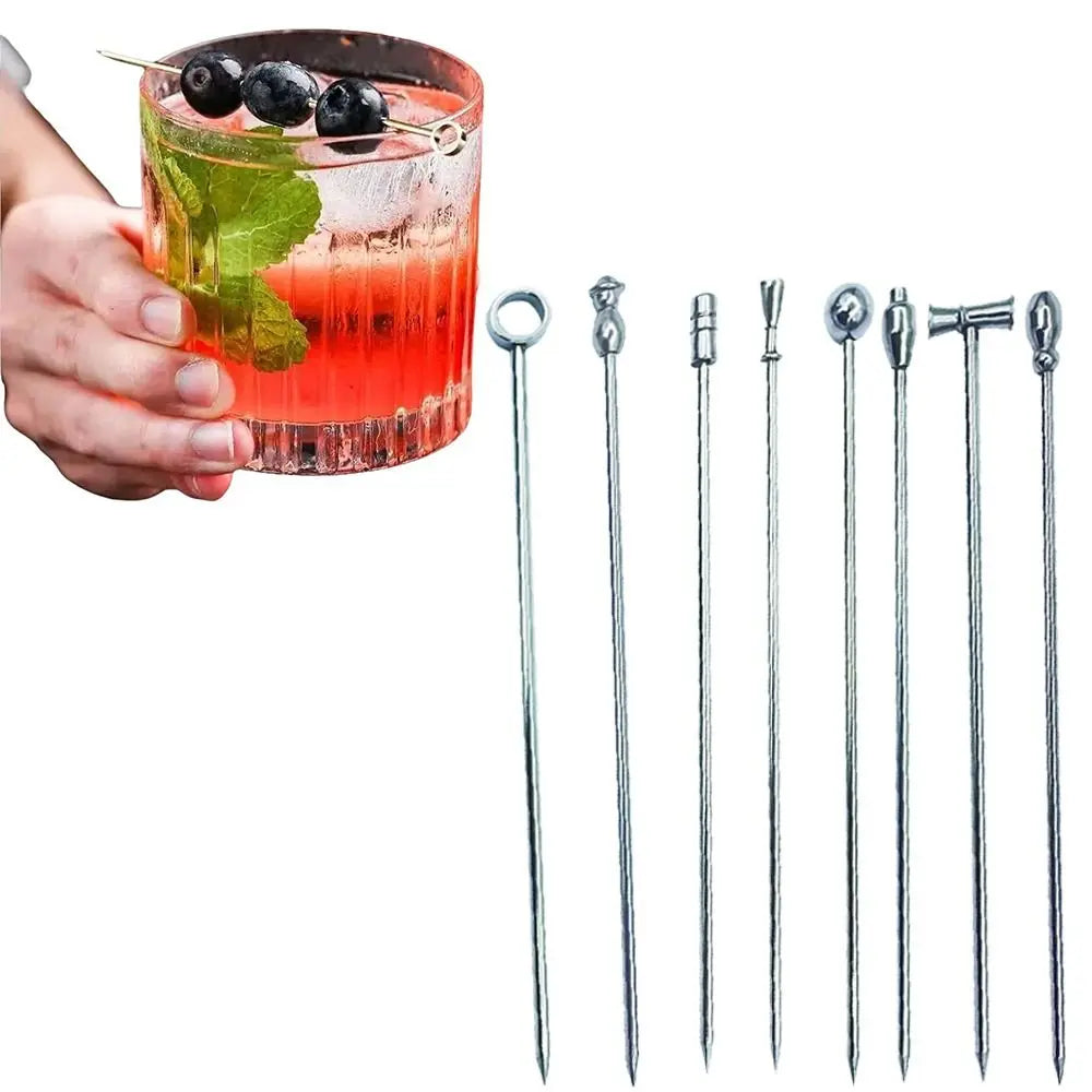 20Pcs Stainless Steel Cocktail Picks – Reusable Martini Skewers Cocktail Pick Set Babs