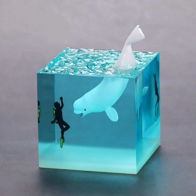 Ocean Whale Resin Ornament | Micro Landscape Desktop Décor Resin Decor Ornament Babs