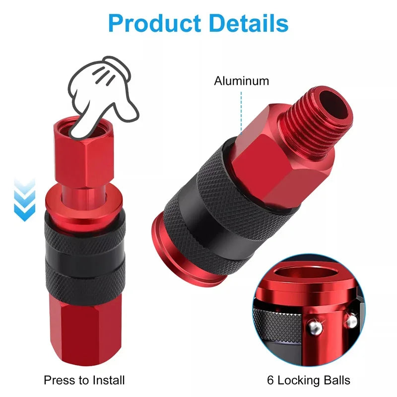 14-Pc Air Hose Fittings Kit – 1/4" NPT Coupler & Plug Set Air Hose Fittings Kit Babs
