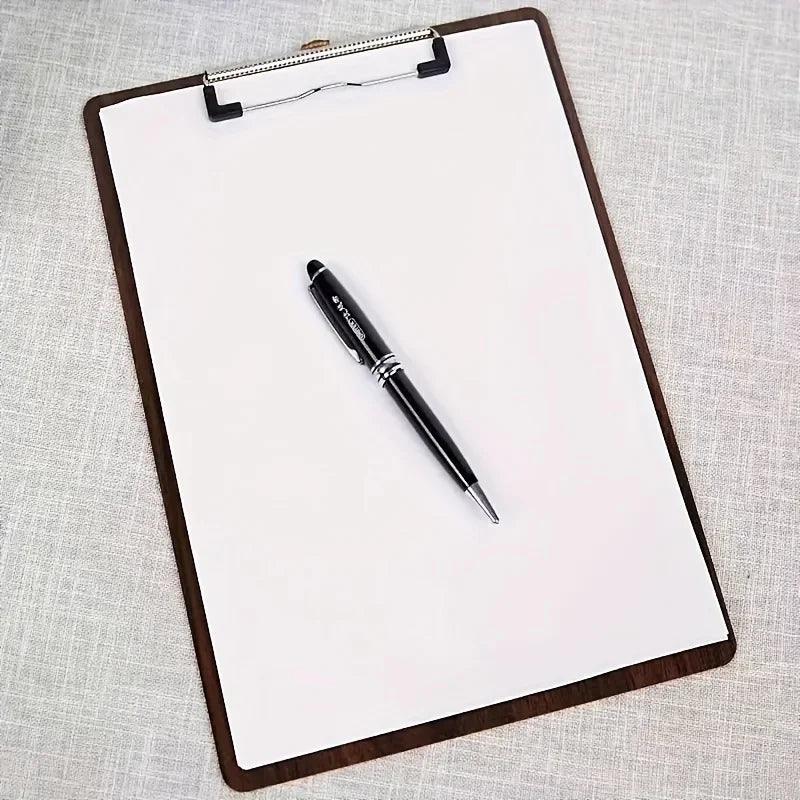 A4 Wooden Clipboard with Stainless Steel Hook | Writing Pad Wooden Clipboard Babs