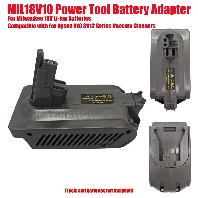 Milwaukee 18V to Dyson V10 SV12 Battery Adapter MIL18V10 Battery Adapter Babs