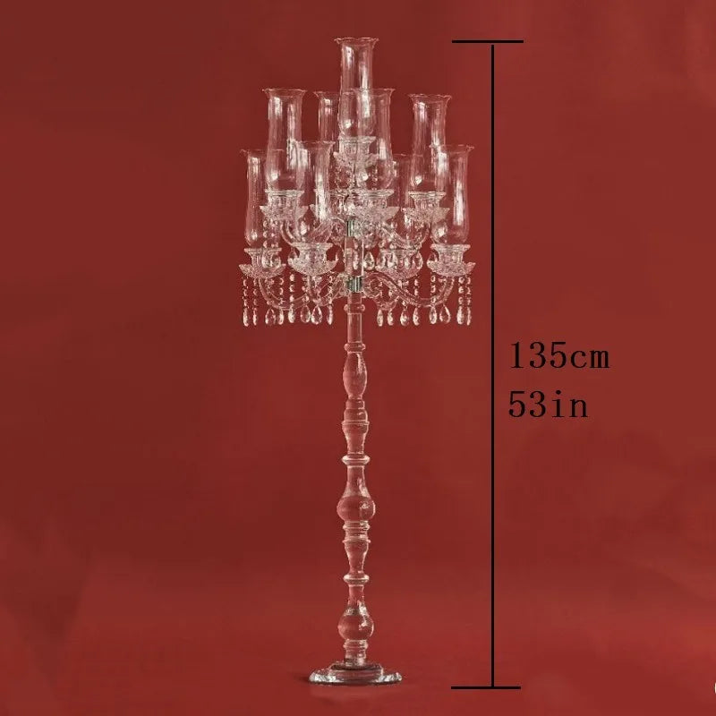 Luxury Crystal Candlestick Holder – Nordic Vintage Home Décor Crystal Candle Holder Babs FX9819-135CM