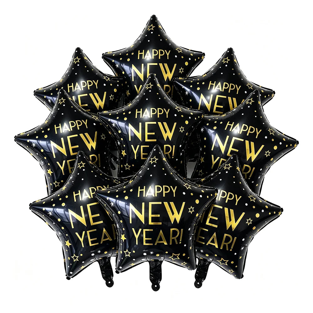 2027 New Year Foil Balloon Set – Gold, Silver & Champagne Party Foil Balloons Babs