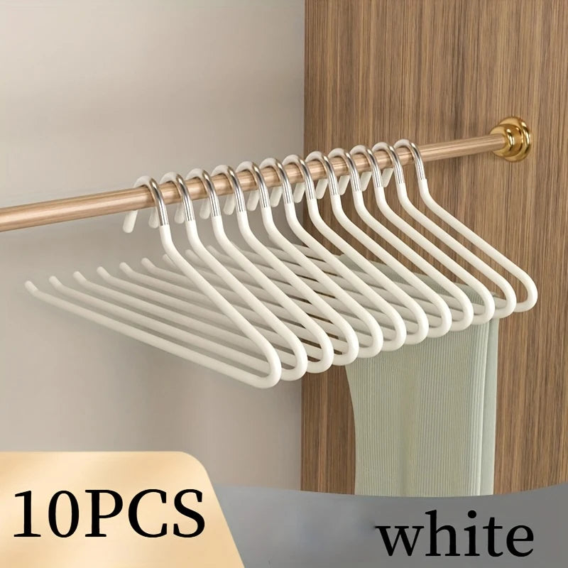 Metal Pants Hangers Non-Slip Open-Ended Black Closet 5/10Pc Pants Hangers Babs 10Pcs-White