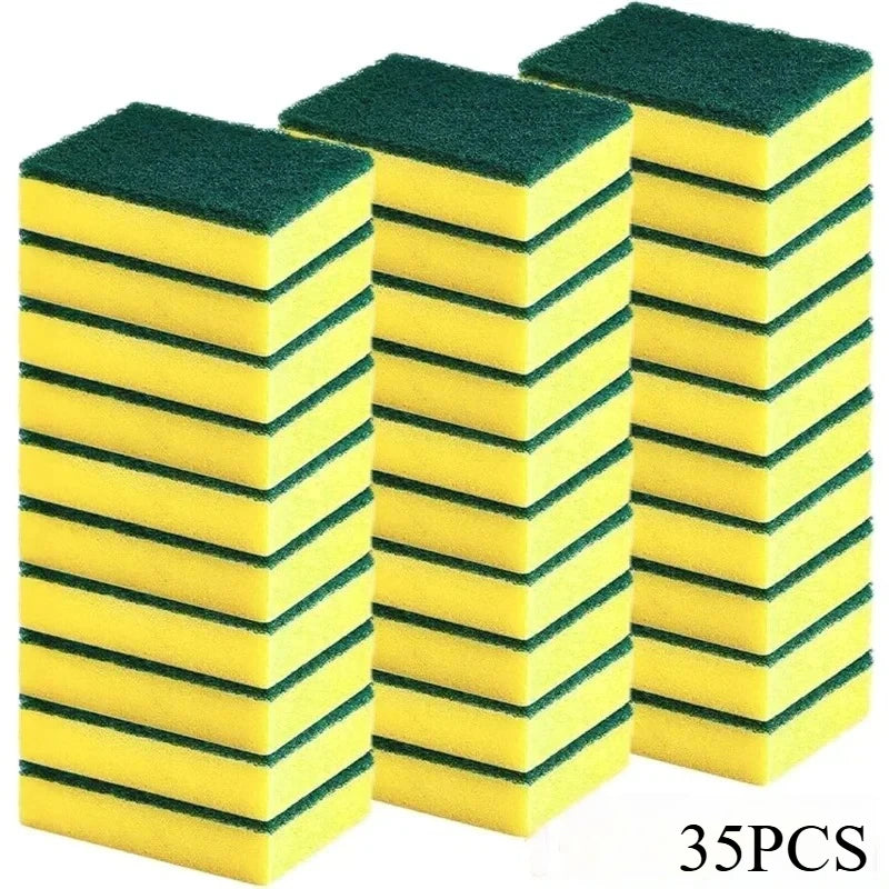Double-Sided Sponge Scrubber Set – Kitchen Scouring Pads Kitchen Sponge Scrubber Babs 35pcs