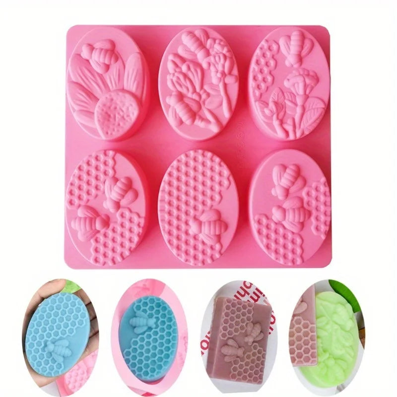 6-Cavity Silicone Bee Soap Mold – DIY Candle & Craft Mold Silicone Craft Mold Babs
