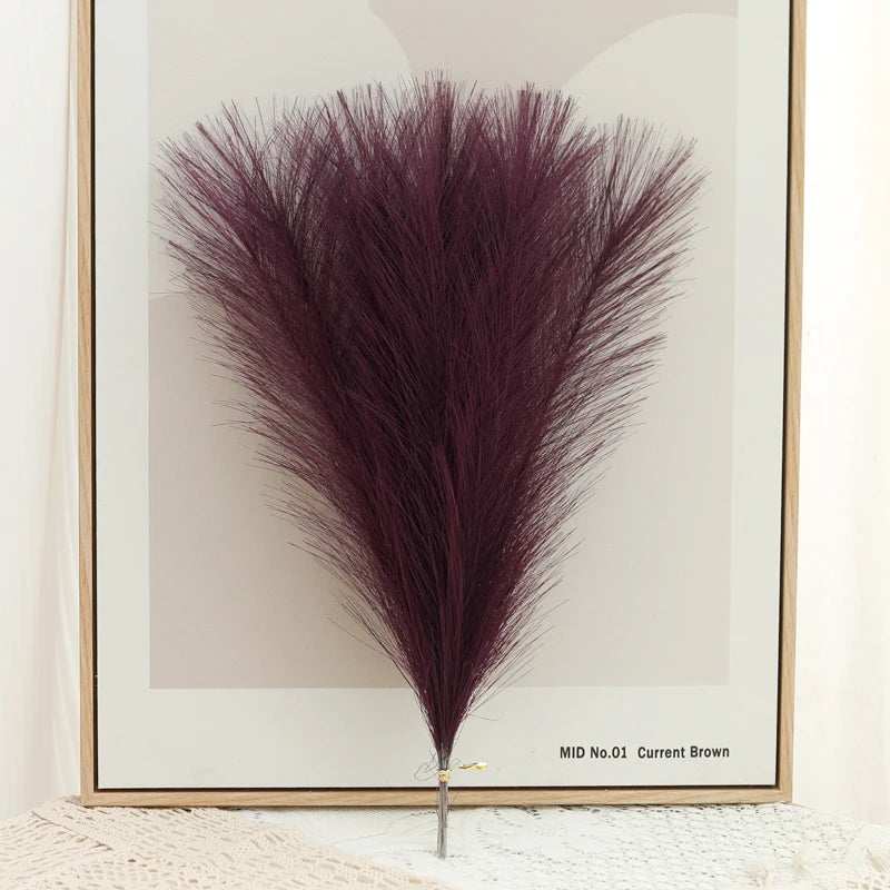 10-Piece Artificial Pampas Grass Bouquet – Boho Home Decor Artificial Floral Bouquet Babs Deep Purple