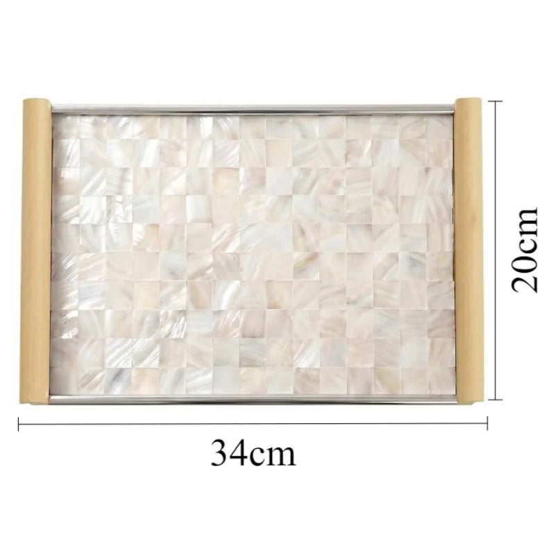 Luxury Decorative Storage Tray – Wood & Mother-of-Pearl Decorative Organizer Tray Babs 34X20X4CM