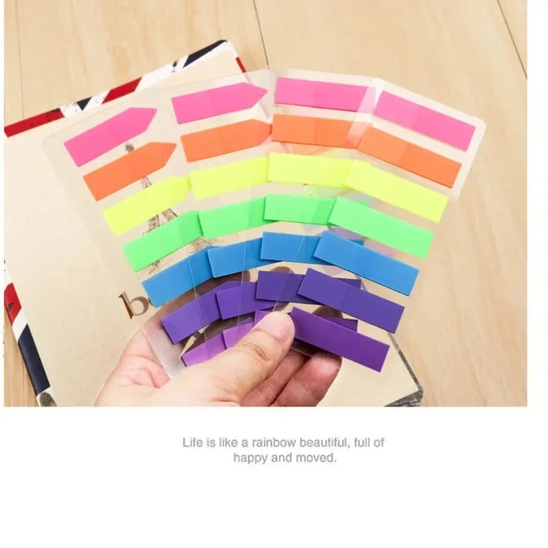 2-Pack Korean Fluorescent Sticky Notes Index Tabs for Scrapbooking Sticky Notes Set Babs