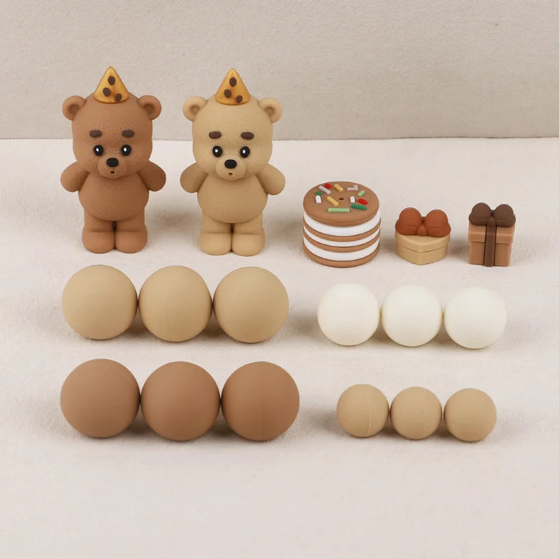 Teddy Bear Cake Topper – Kids Birthday & Baby Shower Decor Cake Topper Babs