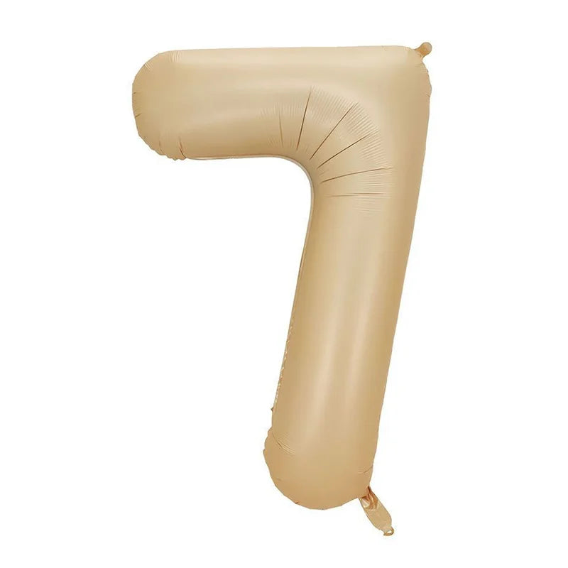 32/40" Cream Foil Number Balloons 1–9 | Party & Wedding Decor Foil Number Balloons Babs Caramel7 32inch