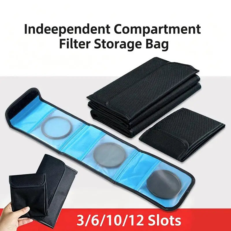 Portable Camera Lens Filter Storage Bag – Multi-Pocket Case Camera Filter Case Babs