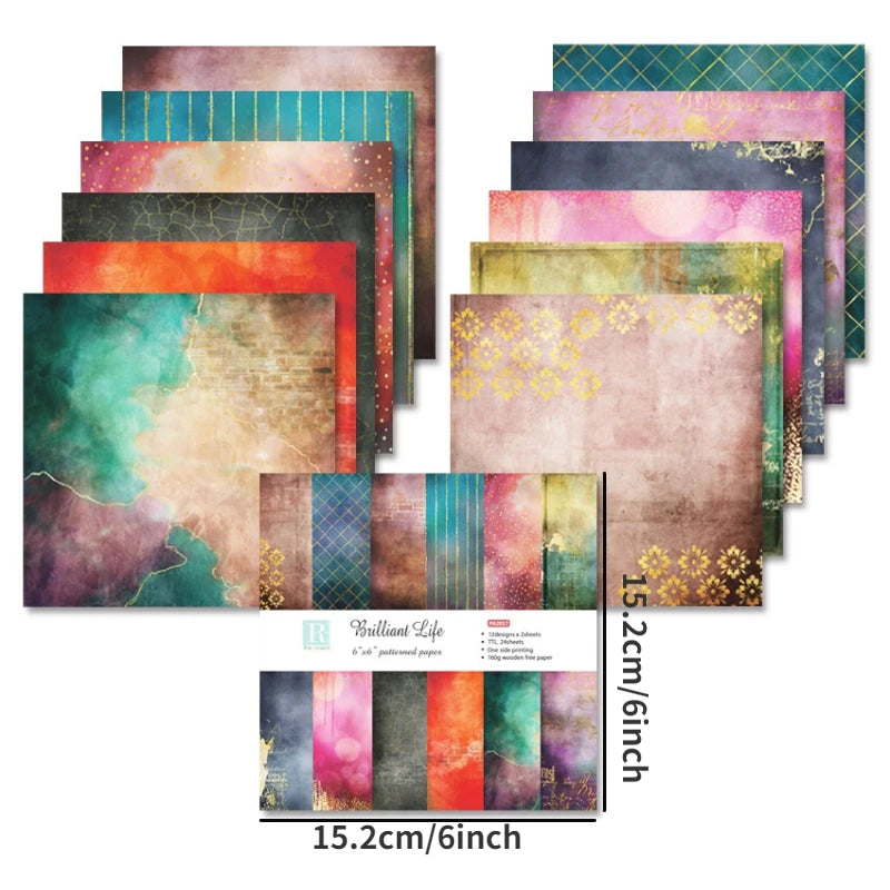 24-Sheet Craft Paper Pad – Scrapbooking, Origami & Card Making Craft Paper Pad Babs