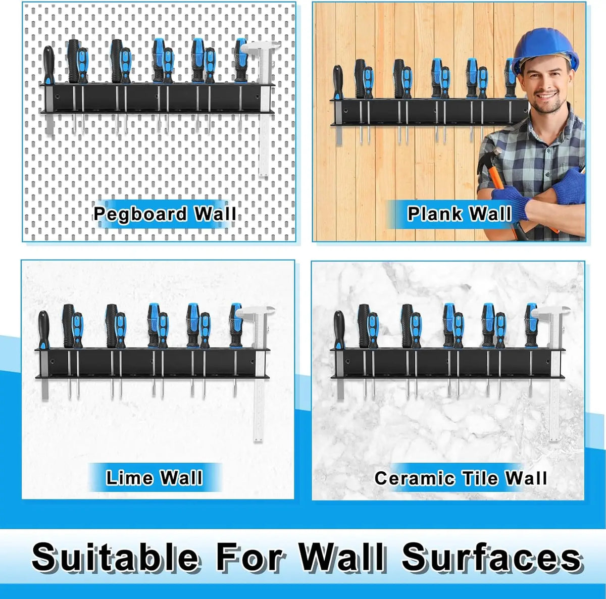 Wall Mount Tool Organizer – Heavy Duty Metal Rack for Garage Wall Mount Tool Rack Babs